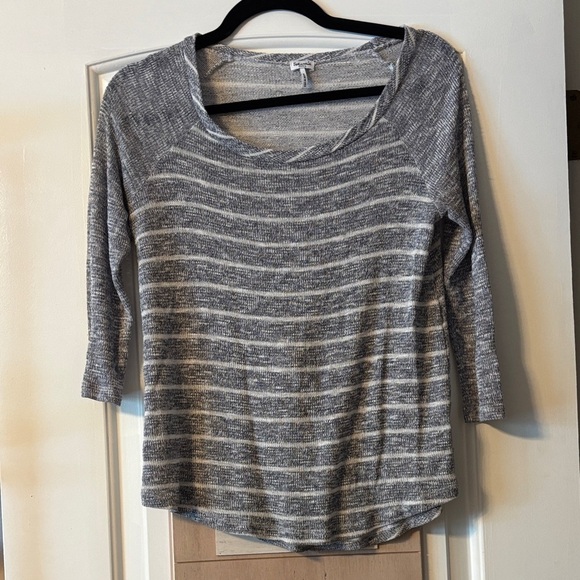 Splendid Tops - Splendid Gray Striped Long Sleeve Top
